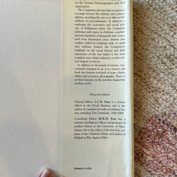 VTG 1995 Oxford Companion to WWII Hard Cover Book History Buff Educational - Picture 9 of 11